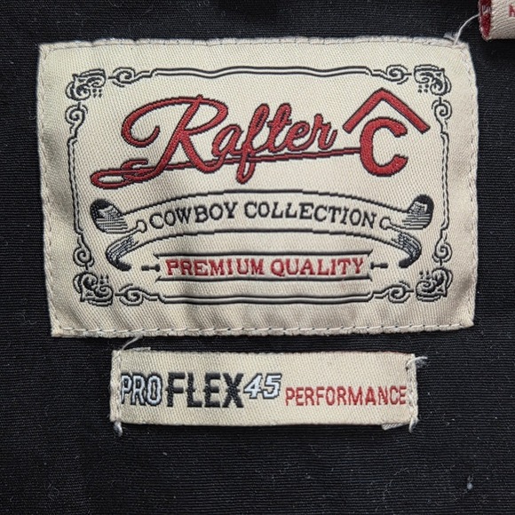 Rafter C Mens XXL ProFlex45‎ Black Blue Paisley Cowboy Western Brushpopper Shirt - Picture 5 of 10